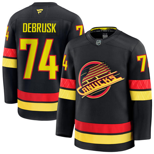Men's Vancouver Canucks #74 Jake DeBrusk Fanatics Black Alternate Premium Jersey